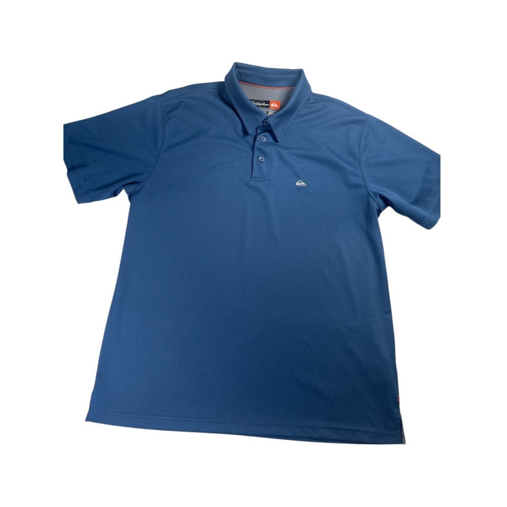 Quiksilver Waterman Water Polo Shirt Mens 2XL Blue Short Sleeve Spread Collar